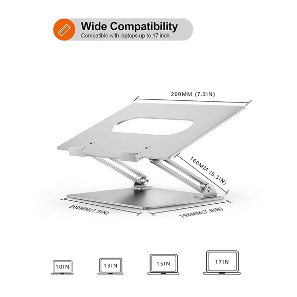 Adjustable Laptop Stand for Desk, Ergonomic Portable Computer Stand 11"- 17" - Picture 3 of 4